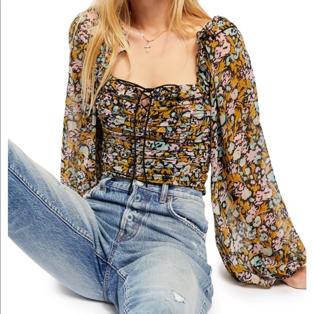 Free People Mabel Print Blouse